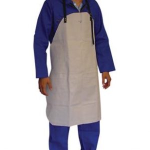 Lasschort Splitleder Grijs, 70 x 90 cm ( riem middel 62 cm )