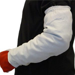 Lasmouwenpaar Nerfleder, 2 zijden elastiek, grijs 48 cm.